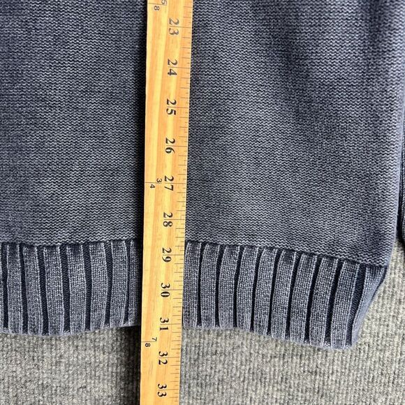 Carbon2Cobalt Mens Sweater Size L Faded Blue Full Zip Mock Neck Preppy Casual - Picture 10 of 11